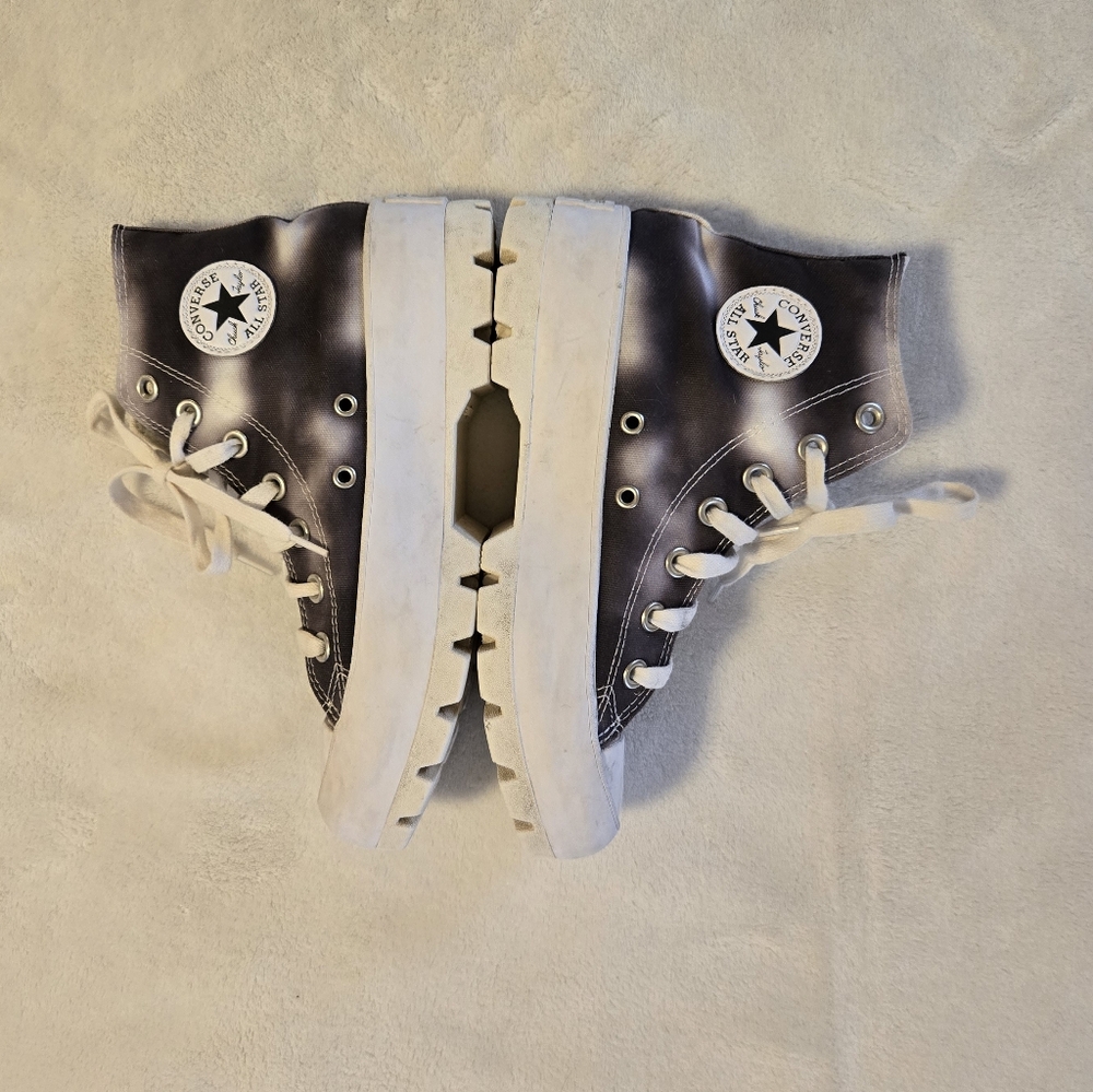 Converse Gray and White High-Top Canvas Sneakers
